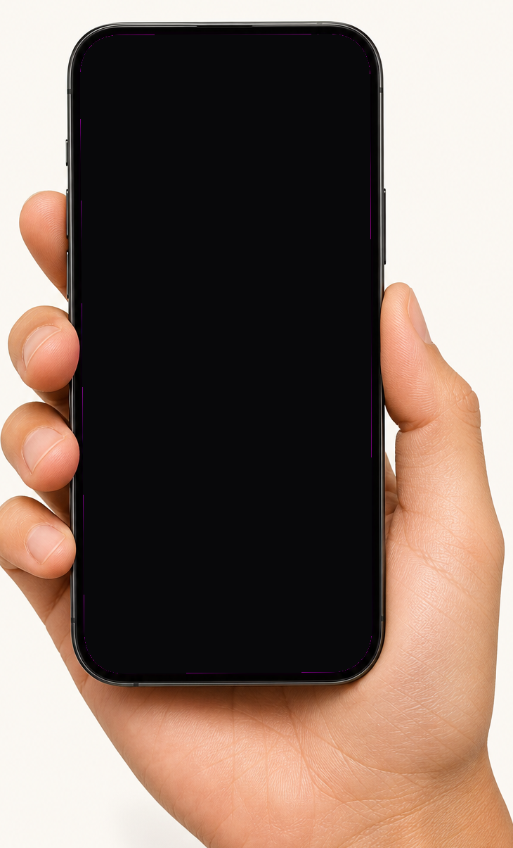 A hand holding a phone showing a WhatsApp conversation with the ClariDay clinical team